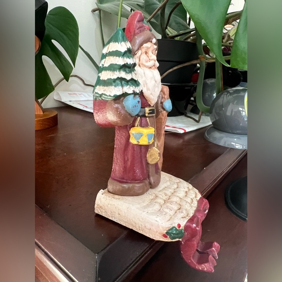 Kurt Adler 1989 Vintage Cast Iron Old World Santa Stocking Holder Hanger - Picture 6 of 12